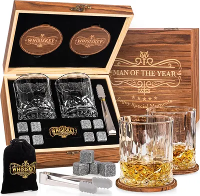 Immagine prodotto di Set di bicchieri per whisky - Set di whisky per uomo - Idea regalo per lui