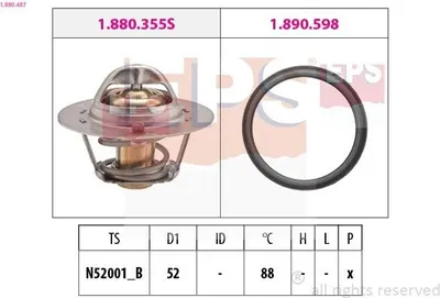 Produktbild von EPS Thermostat Kühlmittel 88°C für FORD TRANSIT Bus (FD, FB, FS, FZ, FC) TRANSIT Kasten (FA) TRANSIT Pritsche/Fahrgestell (FM, FN)