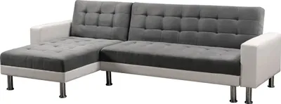 Immagine prodotto di Divano ad angolo convertibile e reversibile "Theo" "Theo" - 4 posti - Bianco e Grigio
