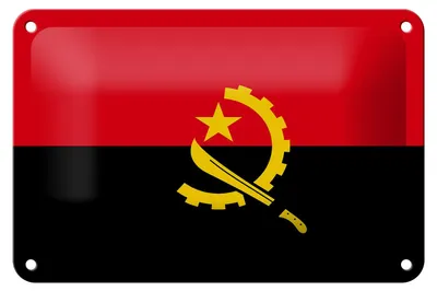 Produktbild von Blechschild Flagge Angolas 18x12cm Flag of Angola