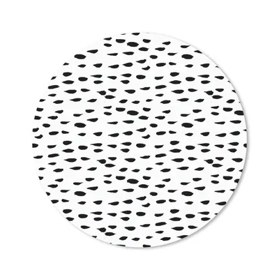 Produktbild von MuchoWow® Mauspad Mousepad Weiß - Punkte - Design - Schwarz 40x40 cm - Mousepads - Maus Mat - Pad - Mausunterlage - Schreibtisch Accessoires