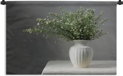 Produktbild von MuchoWow® Wandteppich Wandbehang Stilleben - Vase - Blumen 60x40 cm Tapisserie Dekoration Wandtuch - Wanddekorationen
