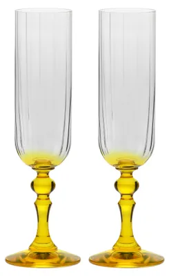 Obrázek produktu pro KROSNO Bubble Žluté Skleničky na šampaňské, Sada 2, 200 ml