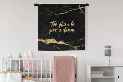 Produktbild von MuchoWow® Wandteppich Wandbehang Zitat - Sprichwörter - Gold - Marmor 90x90 cm Tapisserie Dekoration Wandtuch - Wandaufhänger