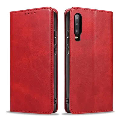 Produktbild von Handyhülle für Huawei P30 Kunstleder Flip Cover Hülle Handytasche Case Kartenfach Farbe: Rot