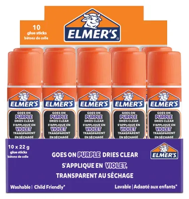 Produktbild von Elmer's DISAPPEARING PURPLE, Trocken, Klebestift, 22 g, Box, 10 Stück(e)