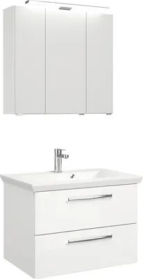 Produktbild von Pelipal Badmöbel-Set Kumba BxHxT 80 x 200 x 51 cm Frontfarbe weiß hochglanz mit Mineralguss-Waschtisch weiß 99.77022609