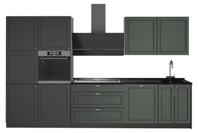 Zdjęcie produktu dla Zabudowa kuchenna Vicco Fame-Line Green Gold Country/Antracyt 340 cm bez blatu roboczego, Model 64564