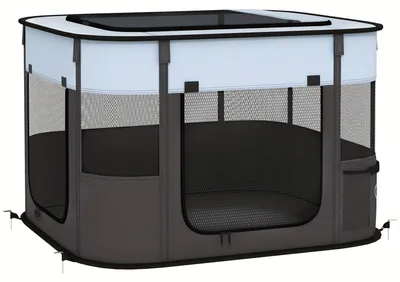 Productafbeelding van Hondenbox - Puppyren - Opvouwbare Hondenbench - Speelren - Dierenren - Adembenemend Mesh