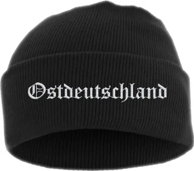 Produktbild von Ostdeutschland  Umschlagmütze - Altdeutsch - Bestickt - Mütze mit breitem Umschlag Einheitsgröße Schwarz