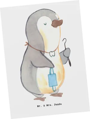 Produktbild von Mr. & Mrs. Panda Postkarte Zahntechniker Herz - Weiß - Geschenk, Fotokarte, Ansichtskarte, Grußkarte, Postkarten, Ansichtskarten