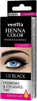Produktbild von Venita Gel-Haarfarbe für Augenbrauen und Wimpern 1.0 Schwarz