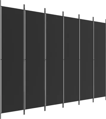 Zdjęcie produktu dla Parawan 6-Panelowy, Czarny, 300X220 Cm, Tkanina Lumarko!