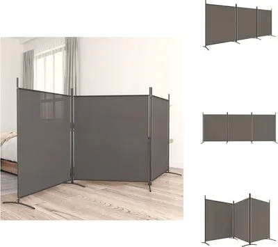 VidaXL Divisorio A 6 Pannelli In Tessuto, Colore Antracite, 240x200 Cm – Paravento Pieghevole Per Separare Stanze, Bloccare La Luce O Come Sfondo