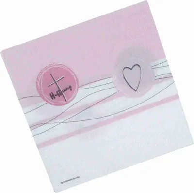 Produktbild von 20 Servietten Liebe Glaube Hoffnung 3lag. 33x33cm Fisch Herz Flügel Geburt Taufe, Farbe:rosa