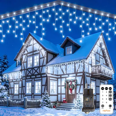Eiszapfen-Lichterkette 360 LED 9 m Kaltweiß