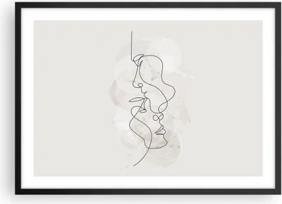 Produktbild von Gerahmtes Poster - Schwarzer Rahmen - Einzeilig Mann Frau - 70x50 cm - Wand Bild - Wanddeko - Wandbilder - Kunstposter - Wandposter - Bilderrahmen - Bilder - Kunstdruck - P2BAA70x50-4629