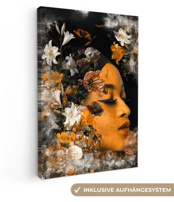 Obrázek produktu pro OneMillionCanvasses® - Obrazy na plátně - 90x140 cm, Žena - Zlatá - Příroda, Nástěnný tisk Dekorace na zeď - Nástěnná dekorace - Ložnice