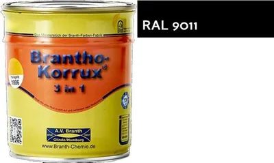 Produktbild von Brantho Korrux 3in1 Rostschutzfarbe 750ml RAL 9011 graphitschwarz seidenglänzend