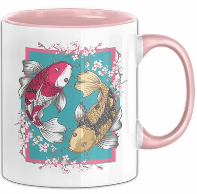 Produktbild von Koi-Fisch-Liebhaber Tasse Geschenk Koifische (Rosa)