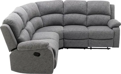 Produktbild von Ecksofa mit Relaxfunktion, gepolstert, hellgrau - RIETI