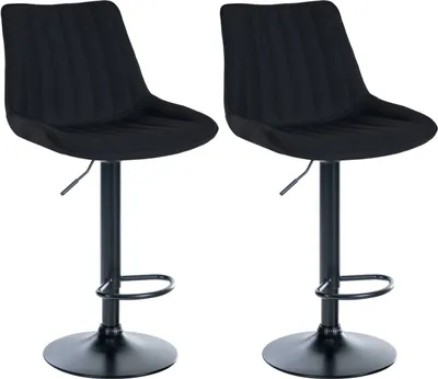 Produktbild von 2er Set Barhocker Toni Stoff schwarz schwarz