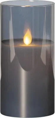 Produktbild von LED Windlicht ,M-Twinkle' mit Flackereffekt, Batterie, Timer, grau, H 15cm
