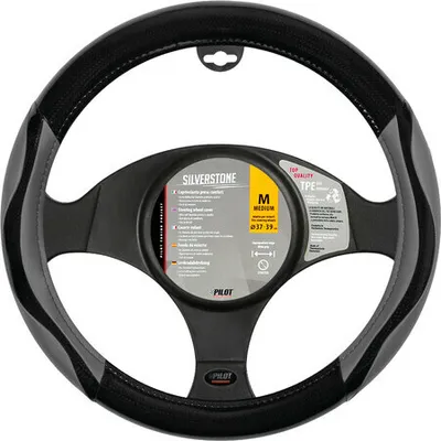 Obrázek produktu pro Silverstone, Potah volantu Skeentex - M - Ø 37/39 cm - šedý