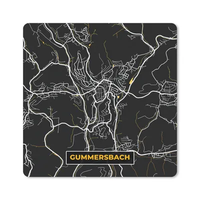 Produktbild von MuchoWow® Mauspad Mousepad Karte - Gummersbach - Gold - Stadtplan - Deutschland 20x20 cm - Mousepads - Maus Mat - Pad - Mausunterlage - Desk Mat - Bureauartikeln