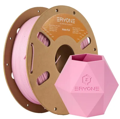Produktbild von ERYONE Matte PLA 3D Drucker Filament 1.75mm, Maßgenauigkeit +/- 0.03 mm, 1 kg 1 Spule, Matte Rosa