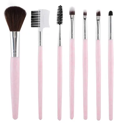 Produktbild von 7-teiliges professionelles Make-up-Pinselset, Lidschattenpinsel, Rougepinsel, Lippenpinsel, Make-up-Werkzeugset (Pink)