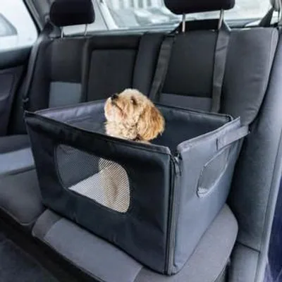 Produktbild von Hunde Transportkorb Auto Rücksitz faltbar Hundesitz Sicherheitsgurt