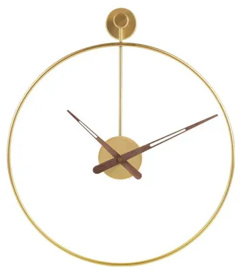Image de SensaHome Horloge murale Rio - Horloge de luxe au design industriel - Grande horloge murale en métal - Ø50 cm - Or