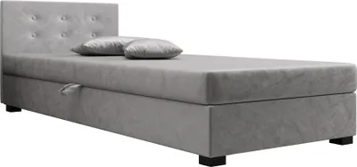Obrázok produktu pre Pilloline box spring posteľ NEMO 120x195 kompletný set s matracom Bonell, čalúnená posteľ so zásuvkami - sivá, MONOLITH 84