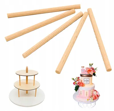 Produktbild von Brand4Cake Kuchenstützen Mehrstöckige Torten 15 cm Holz 5 Stück