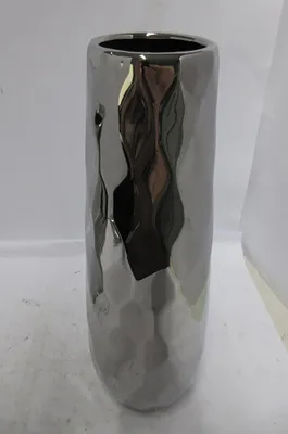 Obrázok produktu pre Gilde váza, "Raute", keramika, strieborná farba, , v. 36 cm, hl. 13 cm 55366