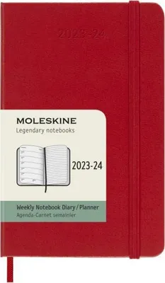 Produktbild von Moleskine 18 Monate Wochen Notizkalender 2023/2024, P/A6, 1 Wo = 1 Seite, Rechts Linierte Seite, Hard Cover, Scharlachrot