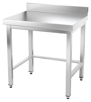 Produktbild von Arbeitstisch aus Edelstahl, 800 x 800 mm, mit Rückenverstärkung,  – GOLDINOX