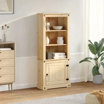 Produktbild von Möbel Kommoden - Braun - CLORIS Highboard Corona 74x38x170 cm Massivholz Kiefer,29.7 Kg - 846773