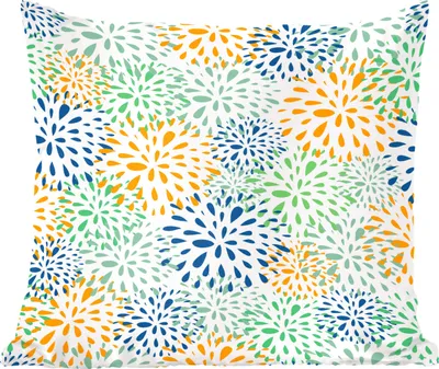 Produktbild von MuchoWow® Zierkissen Sofakissen Wohnzimmer Dekokissen 40x40 cm Feuerwerk - Blumen - Regenbogen - Muster - Foto Kissen - Schlafzimmer Dekoration