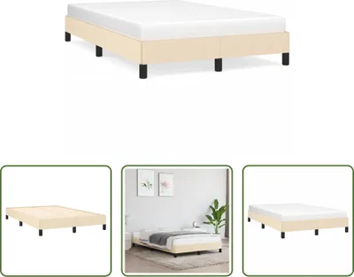 Produktbild von The Living Store Bettgestell Creme 120x190 cm Stoff