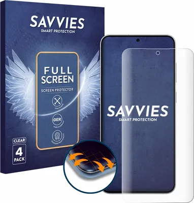 Produktbild von 4x Savvies Fullscreen Schutzfolie für Samsung Galaxy S25 FE Displayschutz Folie Fullcover Klar Transparent