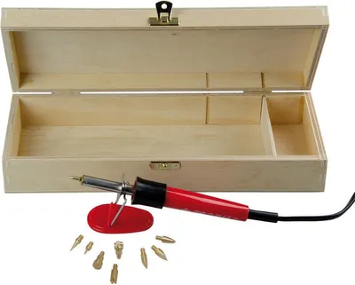 Produktbild von Pebaro Holzbrenner Set - kreative Pyrographie in Holzkiste - 9 Aufsätze
