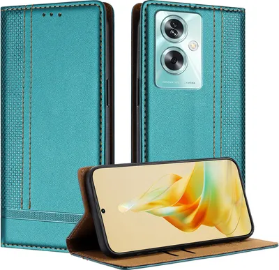 Image de Etui pour OPPO A79 5G étui en cuir avec fonction stand vert