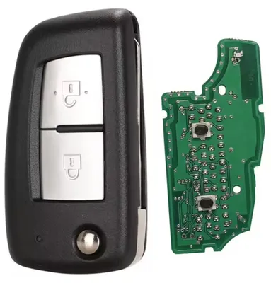 Immagine prodotto di Chiave auto completa con telecomando Techstar compatibile con Nissan Qashqai J11, Pulsar C13, Juke F15, X-Trail T32, Micra, 2 pulsanti, 433 MHz, 4A PCF7952E, CWTWB1G767