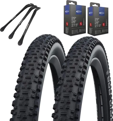 Produktbild von 2 x Schwalbe Rapid Rob Fahrradreifen 29 x 2,10 Zoll 54-622 Schwarz Schlauch wählbar + SV und Reifenheber