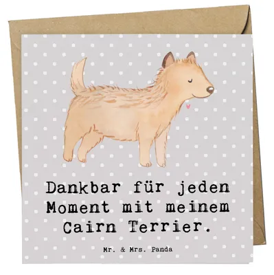 Produktbild von Mr. & Mrs. Panda Grußkarte Cairn Terrier Moment - Grau Pastell - Geschenk, anlasskarte, Glückwunschkarte, doppelkarte, faltkarte, Klappkarte