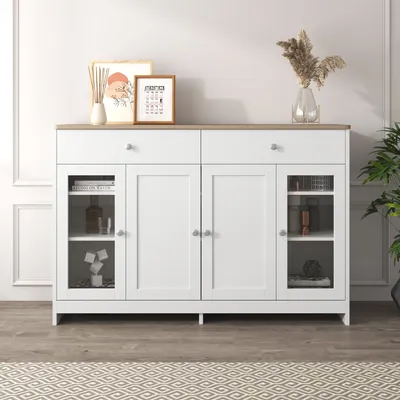 Produktbild von Sideboard 120x37x80 cm, Kommode mit Schubladen, Standschrank, Beistellschrank, Highboard