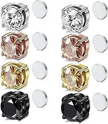 Produktbild von Murrayz Magnetique LymphflüSsigkeit Ohrringe, Amo'Thea Lymphactive Mag Studs, Magnetische Lymphdrainage-Ohrringe, Non-Piercing-Ohrringe Promotes Blood Circulation for Women Men