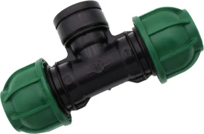 Image de Raccord en T Bradas pour tube PE Raccord à compression 32mm avec filetage femelle 1" 7918